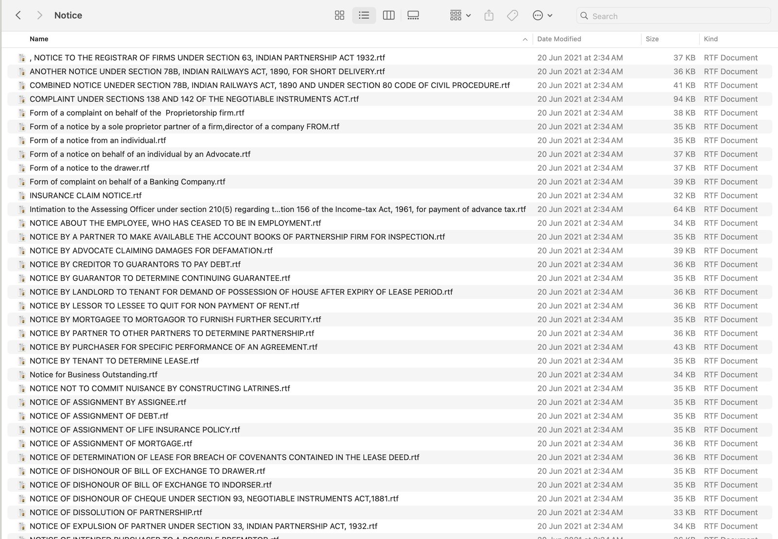 Notice Drafts folder — actual files