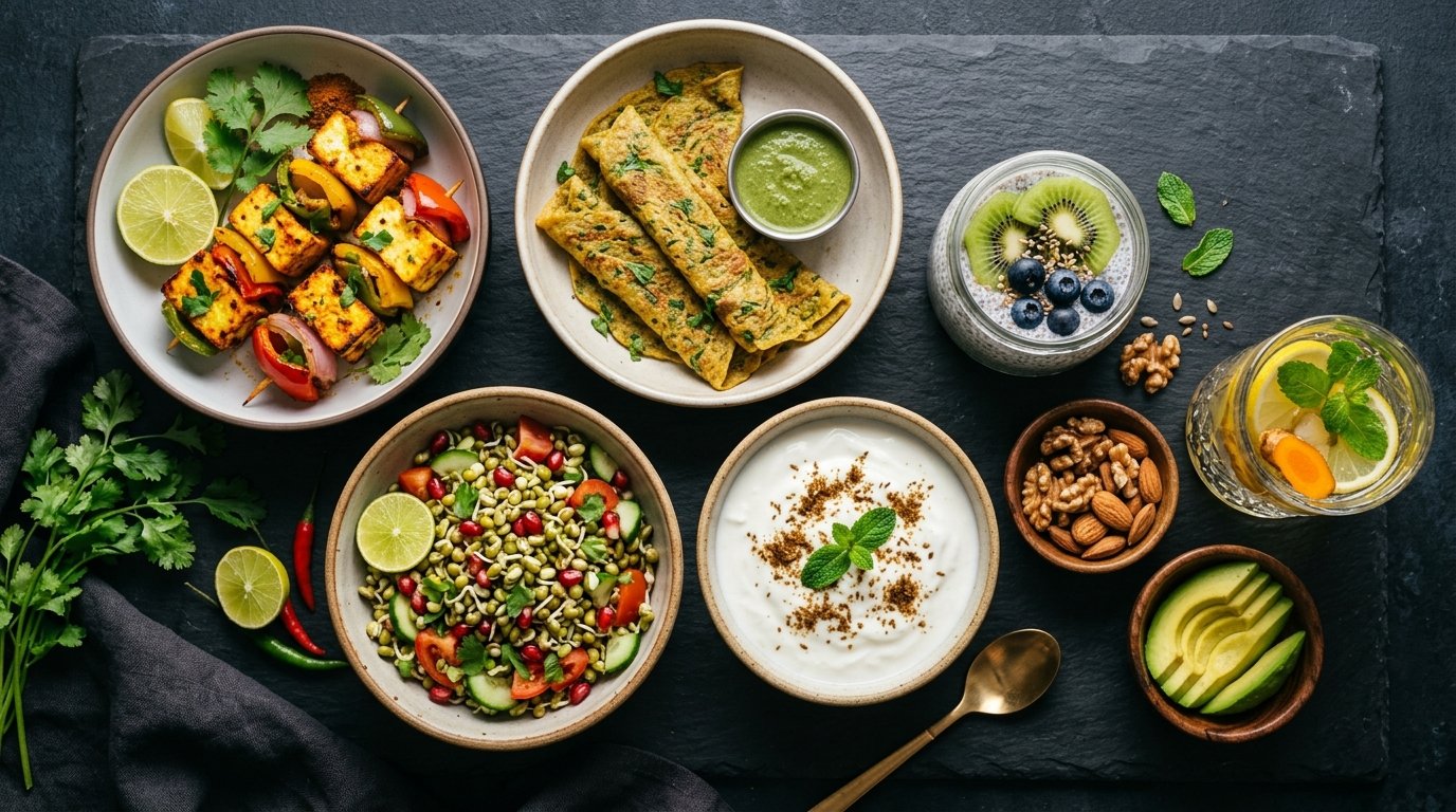 Healthy Indian Diet Meal Prep Spread